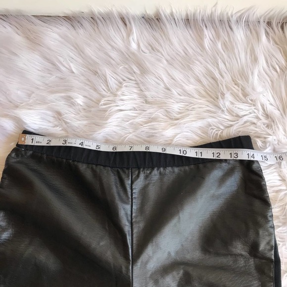 Trouve Faux Leather Front Panel Leggings Black Sml - Picture 12 of 16